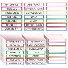Kolldenn 20 Sheets Self Adhesive Presentation Science Subtitles Blank Science Fair Display Boards Labels Fair Board Supplies Titles for Classroom(Watercolor)