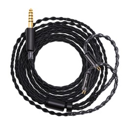 Yongse 2PIN/MMCX/TFZ/QDC IEM Headphone Replacement Cable, 6N OCC 4ft Upgraded Stereo 3.5/4.4mm Balanced Jack, Silver Plated 8 Strand Earphone Earbuds Audio Extension Cord - 2PIN 4.4mm Without Mic