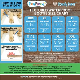 Double Dipped Thick Textured Waterproof Cotton Dog Socks | PawFlex Comfy Pawz Soft Indoor/Outdoor Pet Booties | Non-Slip Silicone Grip at Inner Wrist for No Twisting or Sliding Off| Adjustable Strap