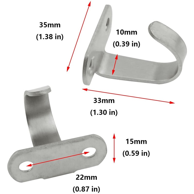 6Pcs Stainless Steel Screws Mount Ceiling Hooks,Robe/Towel Clothes Hook Hanger,