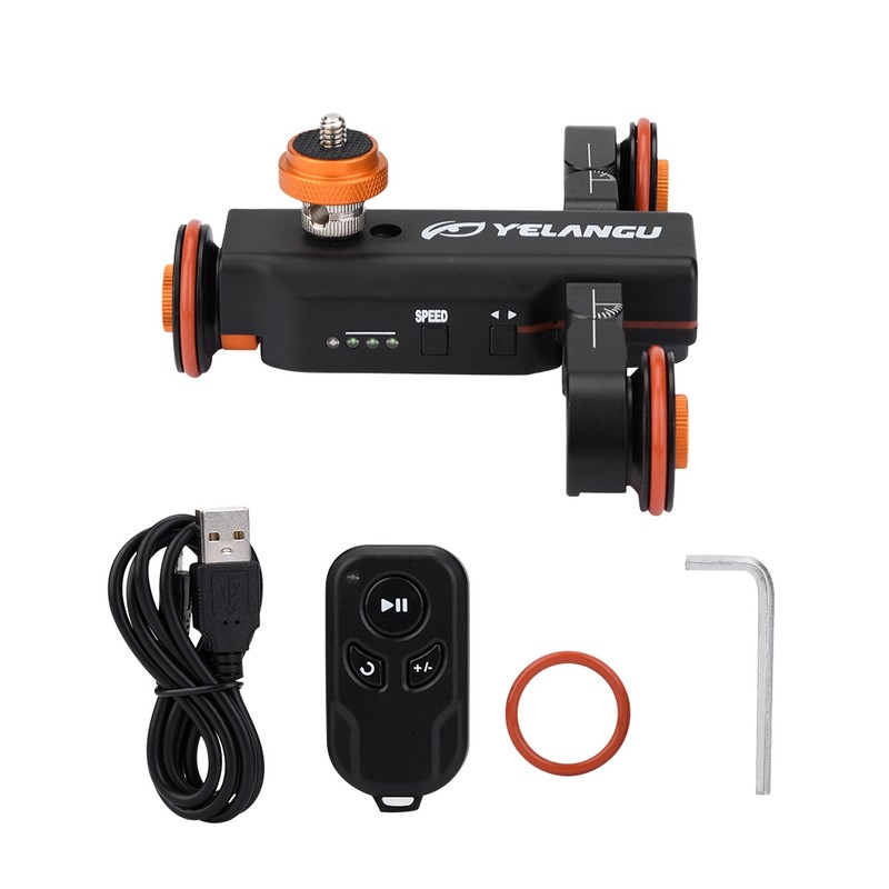 YELANGU L4X Mini Motorized Electric Track Slider Motor Dolly Truck