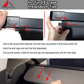 Volcaner Cargo Cover for 2013-2019 Ford Escape Accessories,for Ford Escape 2013 2014 2015 2016 2017 2018 2019 Carbon Fiber Texture Retractable Trunk Cover Security Shield Shade Luggage Privacy Screen