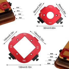 2 Pieces Milling Template, 4 in 1 Router Radius Quick Device for Woodworking R10 R15 R20 R25 R30 R35 R40 R50, Radius Jig Router Stencils Corner, Router Accessories Tine Milling Template