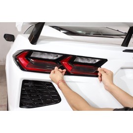 CHEAYAR Car Rear Lamp Smoked Tinted Tail Light Cover Compatible with Corvette C8 Stingray 2020-2023, Lights Cover Reversing Lamp Protection,C8 Accessories 4PCS