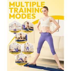 FLAZECON Pilates Slider Board for Women Home Workouts Detachable Portable Pilates Reformer Machine with Resistance Bands Mini Fitness Equipment (Blue, with Timer)