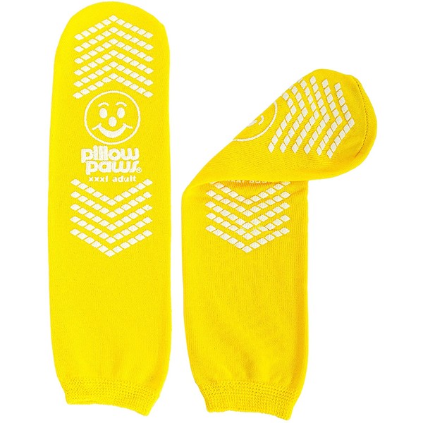 XXXL Slip Stopping Terrycloth Socks (Double Tread) (Extra Wide Bariatric) (Yellow) (3 Pairs)