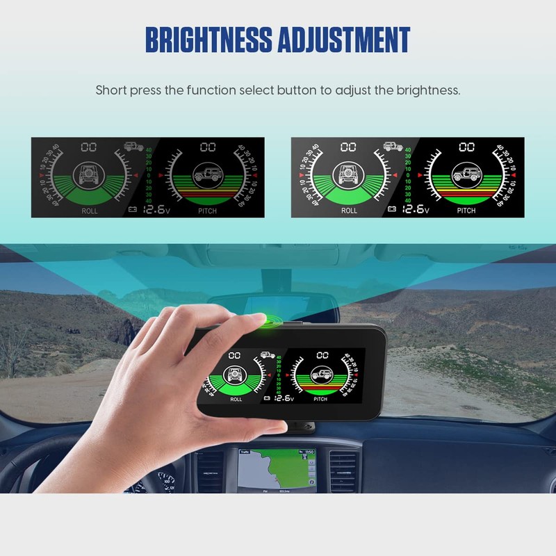 MR CARTOOL Car Digital Inclinometer M50 Automotive HUD Angle Slope