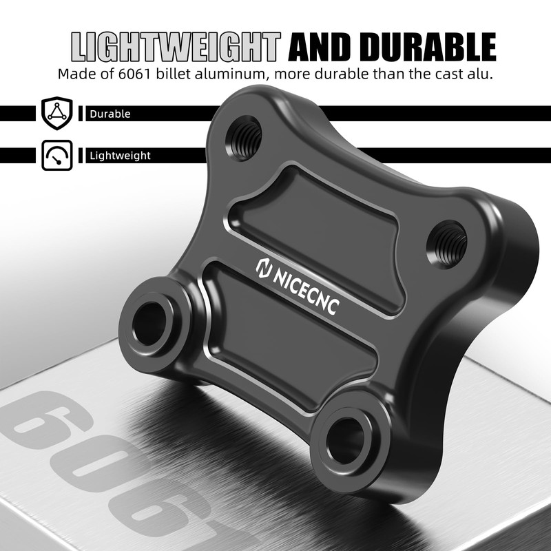 NICECNC Handlebar Riser Pull Back Plate Aluminium Black Handlebar Displacement