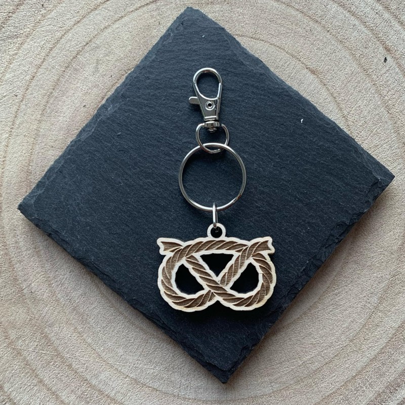Wooden Staffordshire Knot Keyring Keychain