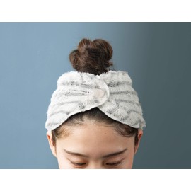 Towa Sangyo Hair Turban, Gray, Free Button, Easy to Put On Turban