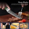 XT XITUO Serrated Steak Knife Set w/Beautiful Engraved Pattern -