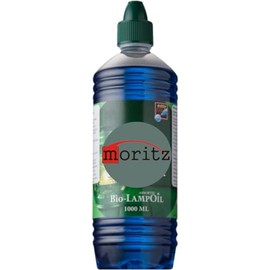 Moritz 1 Litre Organic Lamp Oil Blue Coloured for Oil Lamps, Bamboo Torches, Garden Torches and Wall Torches