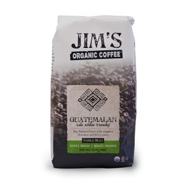 Jim’s Organic Coffee – Guatemalan Lake Atitlan – Single Origin, Medium Roast - Whole Bean 12 oz Bag