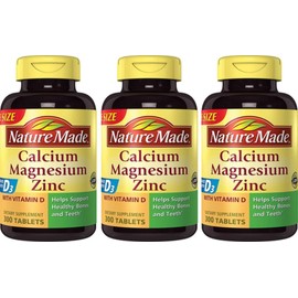 Nature Made Nature Made Calcium, Magnesium & Zinc w. Vitamin D Tablets Value Size 300 Ct (3 Pack of 300)