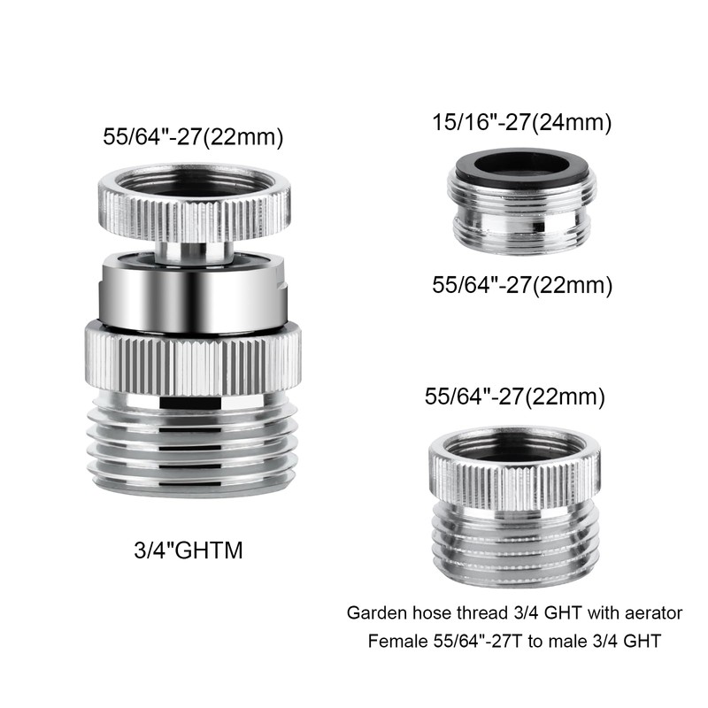 Faucet Adapter With Aerator, Sink Faucet To Garden Hose Adapter,