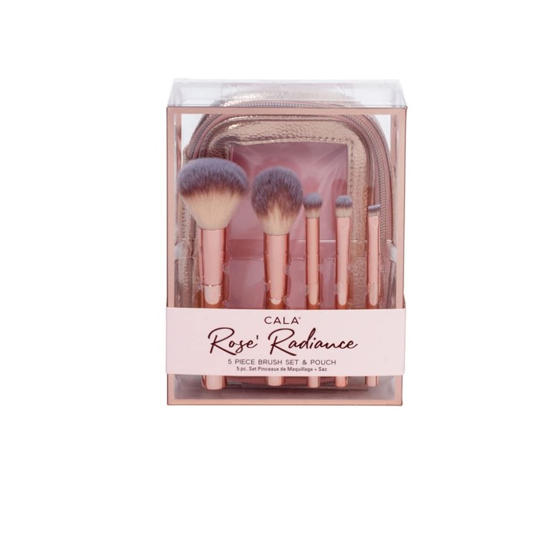 CALA Rose Radiance - Juego de 5 cepillos y bolsa