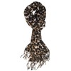Ted & Jack - Cashmere Feel Camouflage or Leopard Print Fall/Winter Scarf (Leopard Fleece)