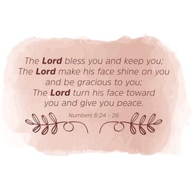 The Lord Bless You and Keep You Numbers Bible Verse Spiritual Religious Wall Art Sticker Designs Quotes Decors Vinyl Stickers for Home House Walls Rooms Window Bedroom Decoration Size (12x8 inch)