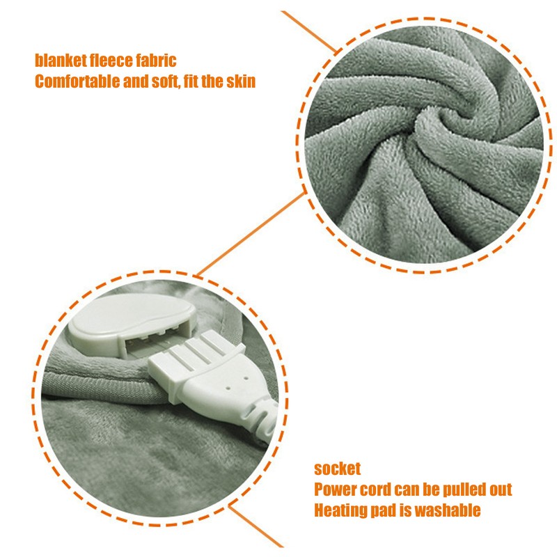 Back Heating Pad Dark Grey Soft Plush Hands Free Design