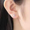 HAISWET 925 Sterling Silver White Snowflake Stud Earrings Clear Zircon