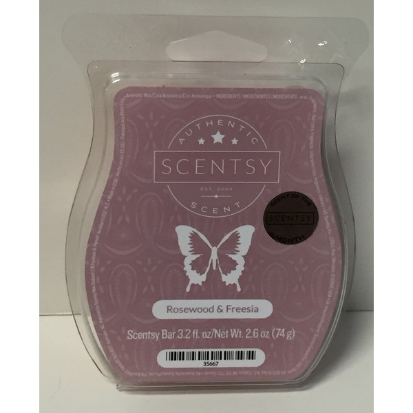 Scentsy Rosewood & Freesia Bar Wickless Candle Tart Warmer Wax 3.2 Oz 8 Squares