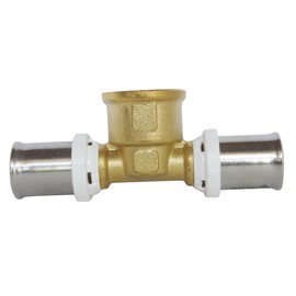 SOMATHERM FOR YOU - / 5722-16-15-16 - Té Tube Diameter 16 Multilayer Crimping - Female 15/21 (1/2 Inch) in the Centre Connect a Multilayer Pipe Diameter 16