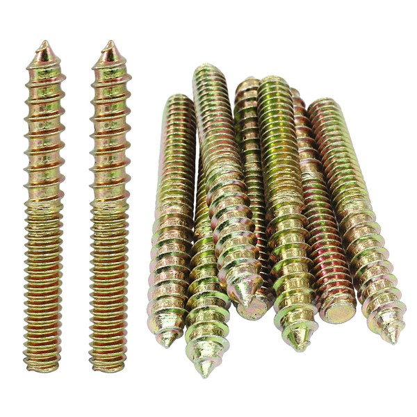 Zorveiio 12 Pack 1/4-20 x 2 Inch Hanger Bolts, Double