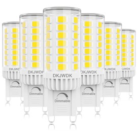 G9 LED Bulb Dimmable, 5W (40W Halogen Equivalent) 480LM Daylight White 6000K AC 110V-130V Bi pin LED Bulb G9 Base for Home Lighting 6-Pack