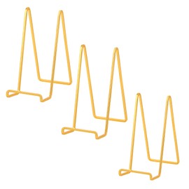 Plate Holder Easel Display Stand - 8 inch Metal Plate Stands for Display - Tabletop Picture Stand - Gold Iron Easels for Display Pictures | Photo Frames | Book | Decorative Plates | Plaque - 3 Pack