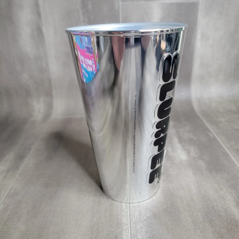 7-11 Limited Edition 7-11 Chrome Silver & Gold Plastic Slurpee
