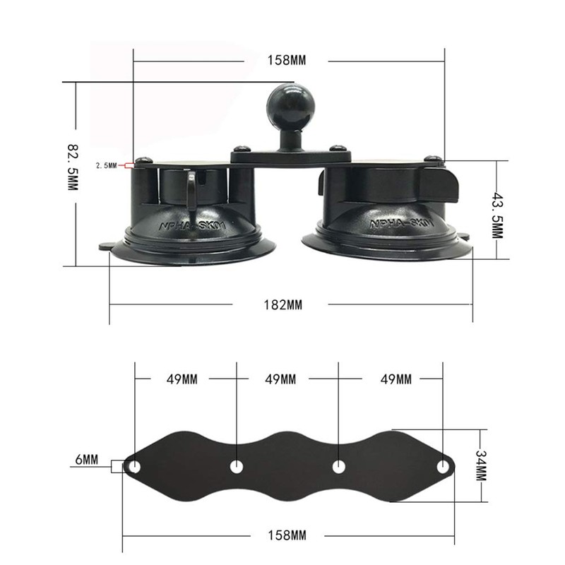 QOTSTEOS RAM Mount Twist Lock Suction Cup Base 360 Degree