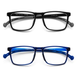 DOOViC 2 Pack Sports Style Reading Glasses TR90 Comfortable and Durable Blue Light Blocking Readers for Men Women +1.00 Strength