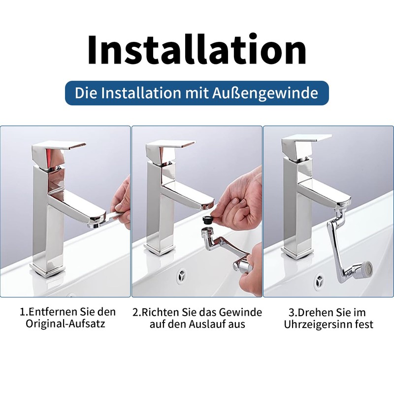 PiPiCat PPC-WHAF 1080° Rotating Water Saving Tap Attachment Multifunction Nozzle