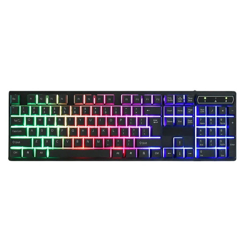 Keyboard Colorful Light Stable 104keys Suspended Keycap Wired Mechanical Gaming