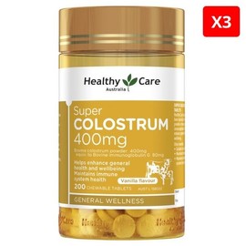 Healthy Care Super Colostrum 400mg 200 Tablets (Chewable Tablets) x3 / 헬씨케어 슈퍼 초유 400mg 200정 (씹어먹는 정제) X3개
