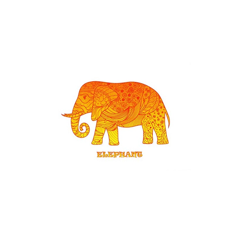Half a Donkey The Orange Zentangle Elephant Design - Large