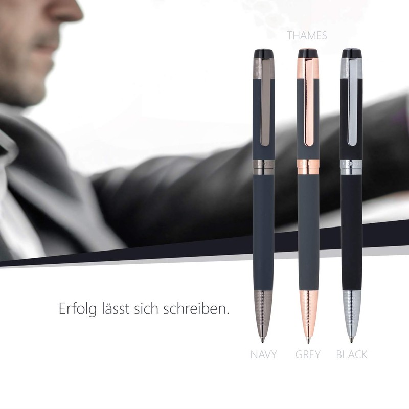 Cerruti 1881 "THAMES" Rollerball Pen Grey | Stainless Steel Writing