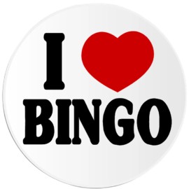 Kiwi Gifts I Love Bingo - 10 Pack Circle Stickers 3" x 3" - Lucky Game Winner Happiness