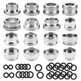 Faucet Adapter Kit – 16 Tap Connectors & 32 Washers, Universal Tap Adapter Set for Kitchen Sink, Bathroom, Garden Hose, Filters & Sprayers – Male & Female (M16–M28)