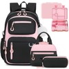 Bevalsa School Backpack for Girls, Bookpack with Bento Lunch Box,