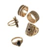 Free People Count Your Lucky Stars Ring Set br Black/Gold