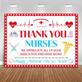 National Nurses Week Backdrop 7 x 5 ft Nurses Appreciation Week Thank You Nurse International Nurses Day Background Nursing School Graduation Party Decorations Banner Photo Booth Polyester