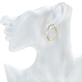 ViVDuo 925 Sterling Silver Post Hoop Earrings for Women Gold Plated Crystal Cubic Zirconia Hoop Earrings, Brass, Cubic Zirconia