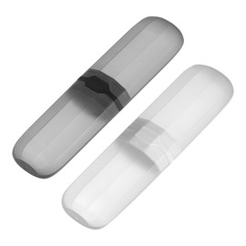 uxcell 2pcs Travel Toothbrush Case Transparent White/Transparent Black Portable Toothbrush Holder Plastic Toothbrush Organizer Storage Container Covers for Home Travel Business Camping