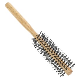 Mikinona Styling Brush for Curly Hair Round Hair Brush Wooden Roller Blow Drying Comb for