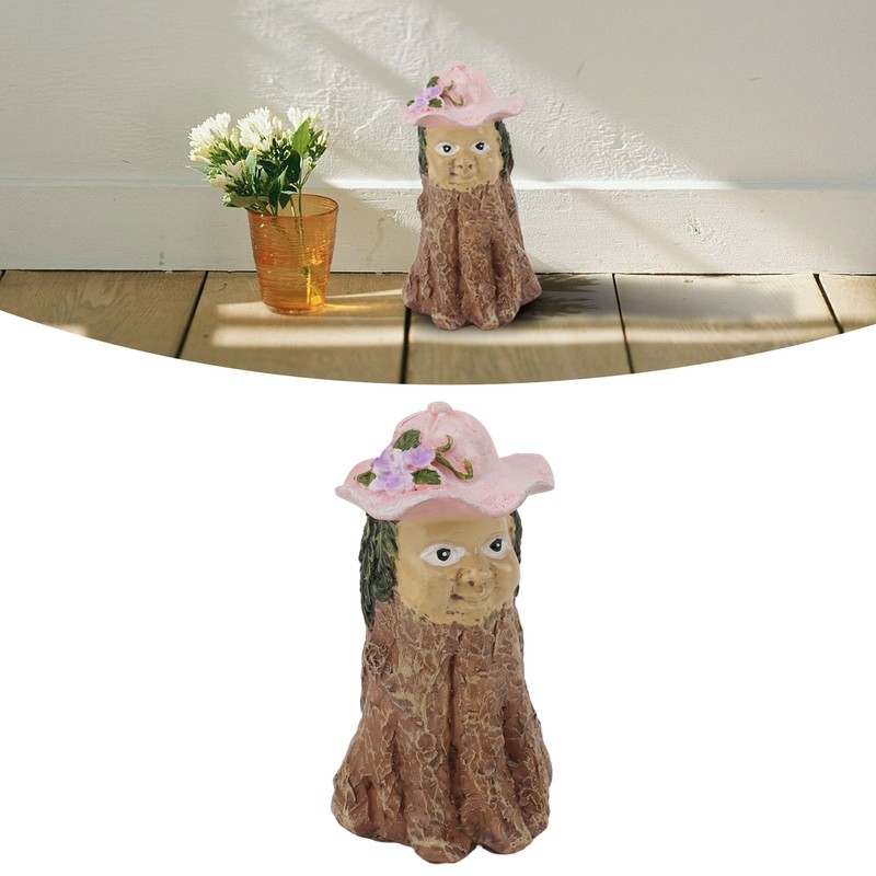 Garden Style Tabletop Ornament Tree Stump Man Exquisite Resin Figurines