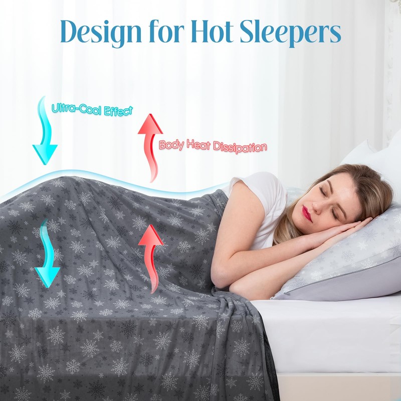 OIGAE Cooling Blanket with Double Sided Cold Effect Bed Throw