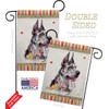 Harlequin Great Dane Happiness Garden Flag Set with Stand Animals