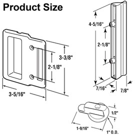 Sliding Screen Door Handle with Lock Fits Andersen Frenchwood, Narroline and Perma-Shield Series from 1982 to Present, Replacement Screen Door Pull for 2 and 3 Panel Gliding Doors (1PC, White Color)