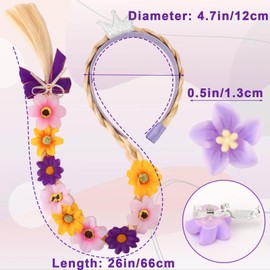 Princess Rapunzel Hair Braid Headband Wig Flower Costume Accessories